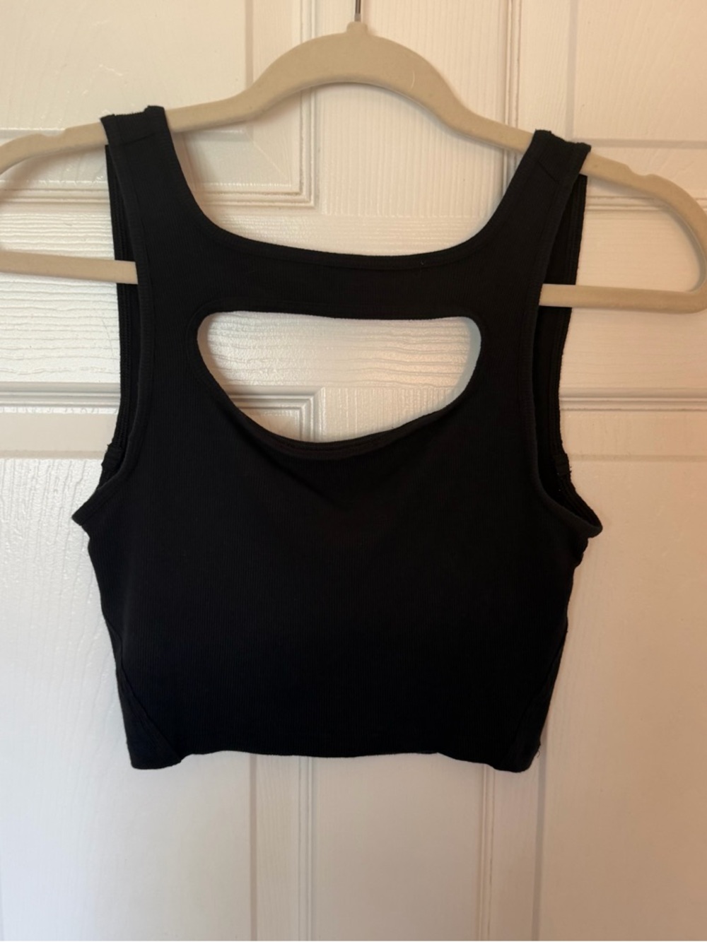lululemon athletica Black Crop Tank with Cutout Back